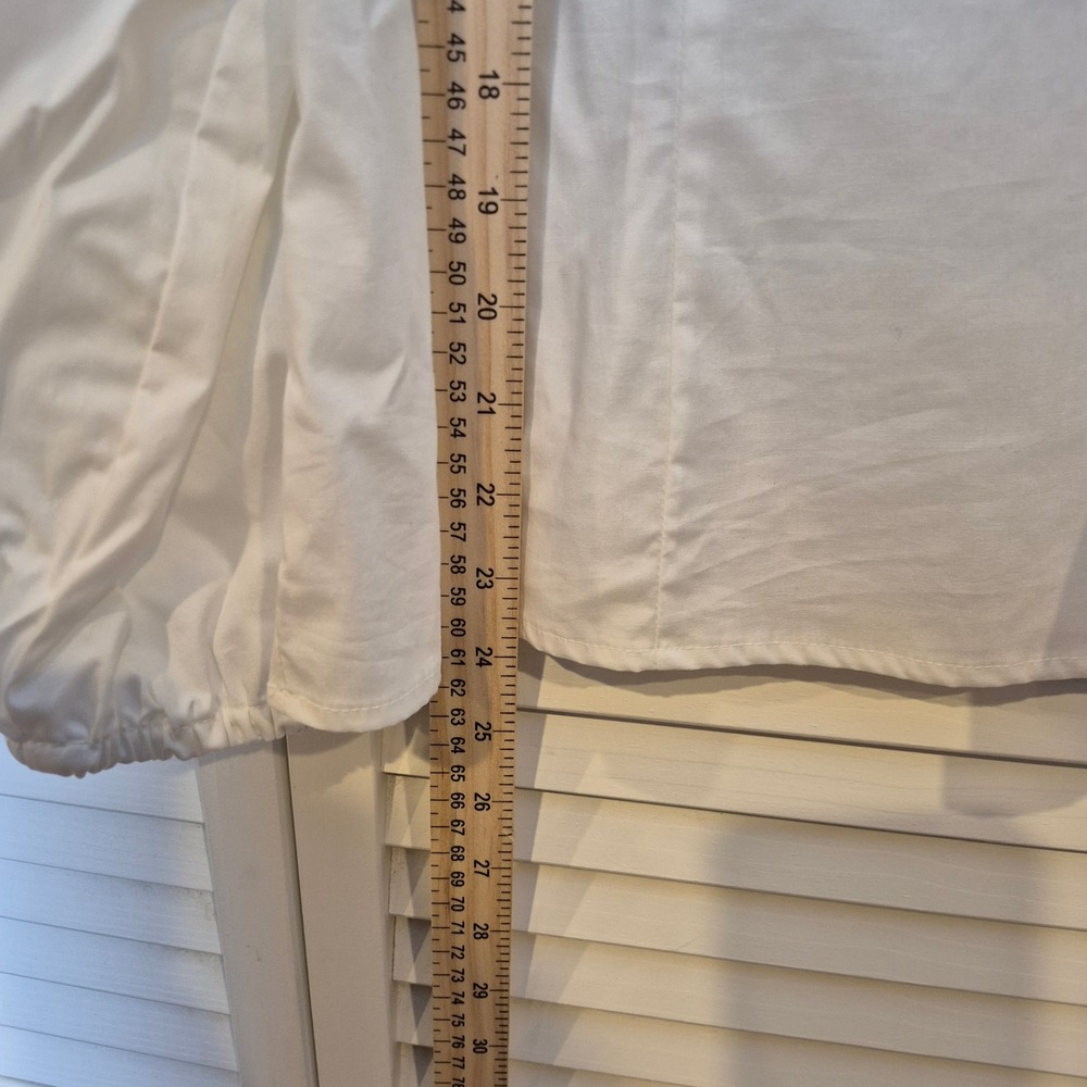 J Crew White Long Sleeve Blouse Preppy Top Minimalist Office Classic 14‎ NWT - Picture 9 of 16